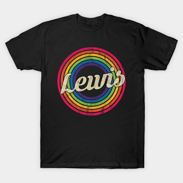 Lewis - Retro Rainbow Faded-Style T-Shirt by MaydenArt